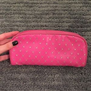 Great condition pink and silver makeup bag